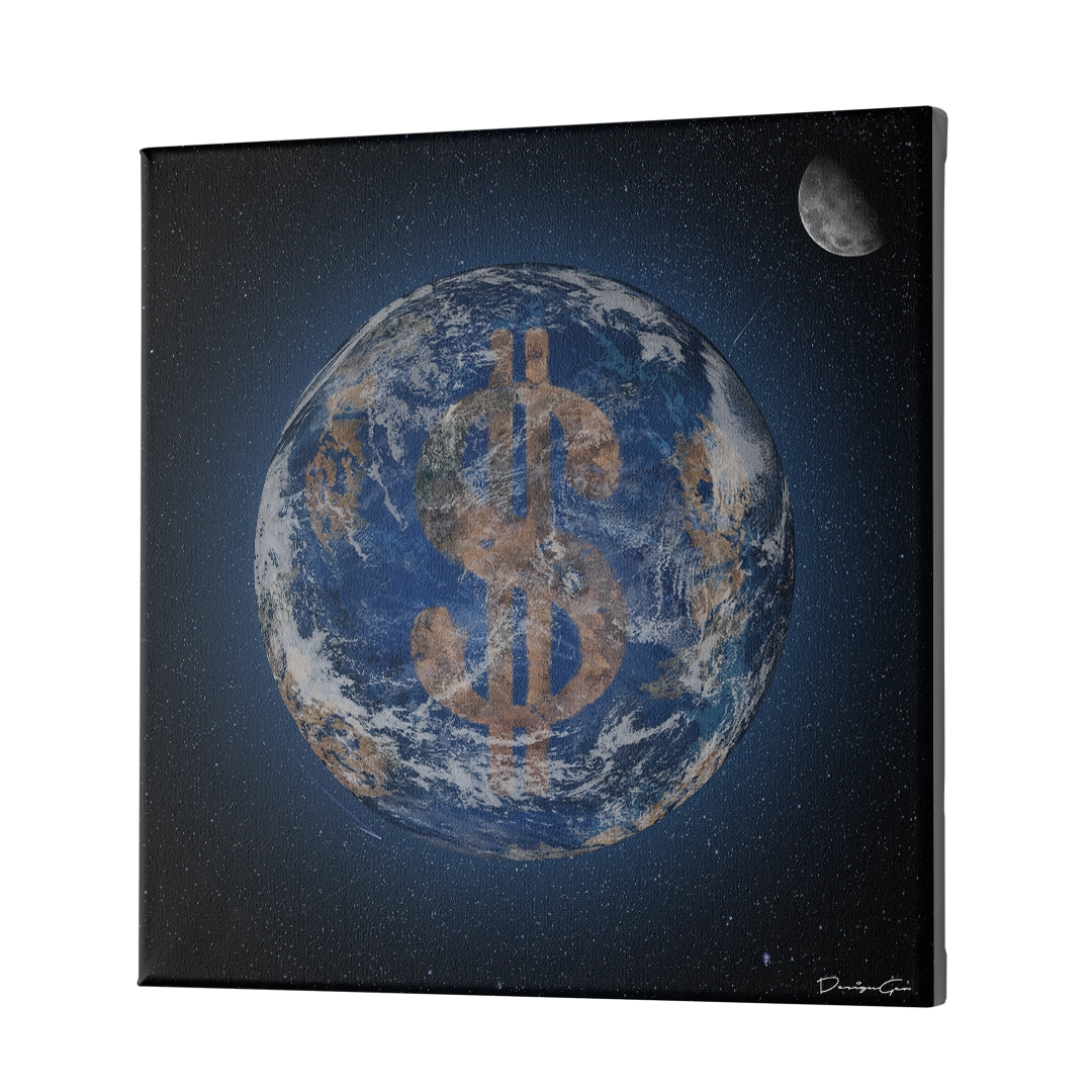 Money World Canvas Wall Art