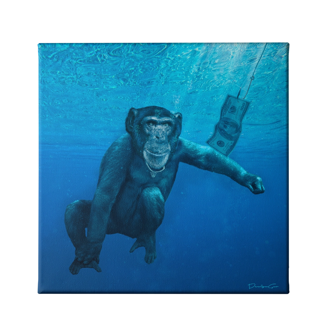 Nevermind limited edition square canvas print created by designgeo