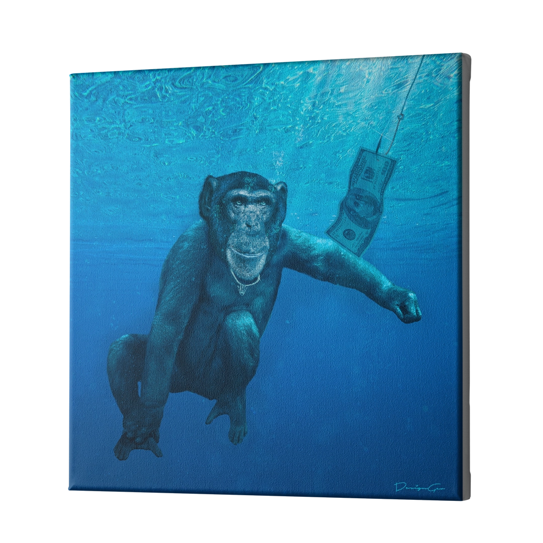 Nevermind limited edition square canvas print created by designgeo
