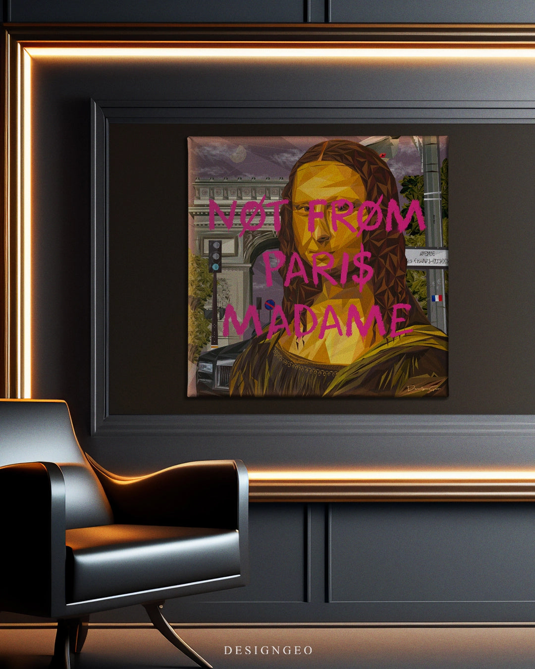 Not From Paris Art Square Canvas Print by DesignGeo