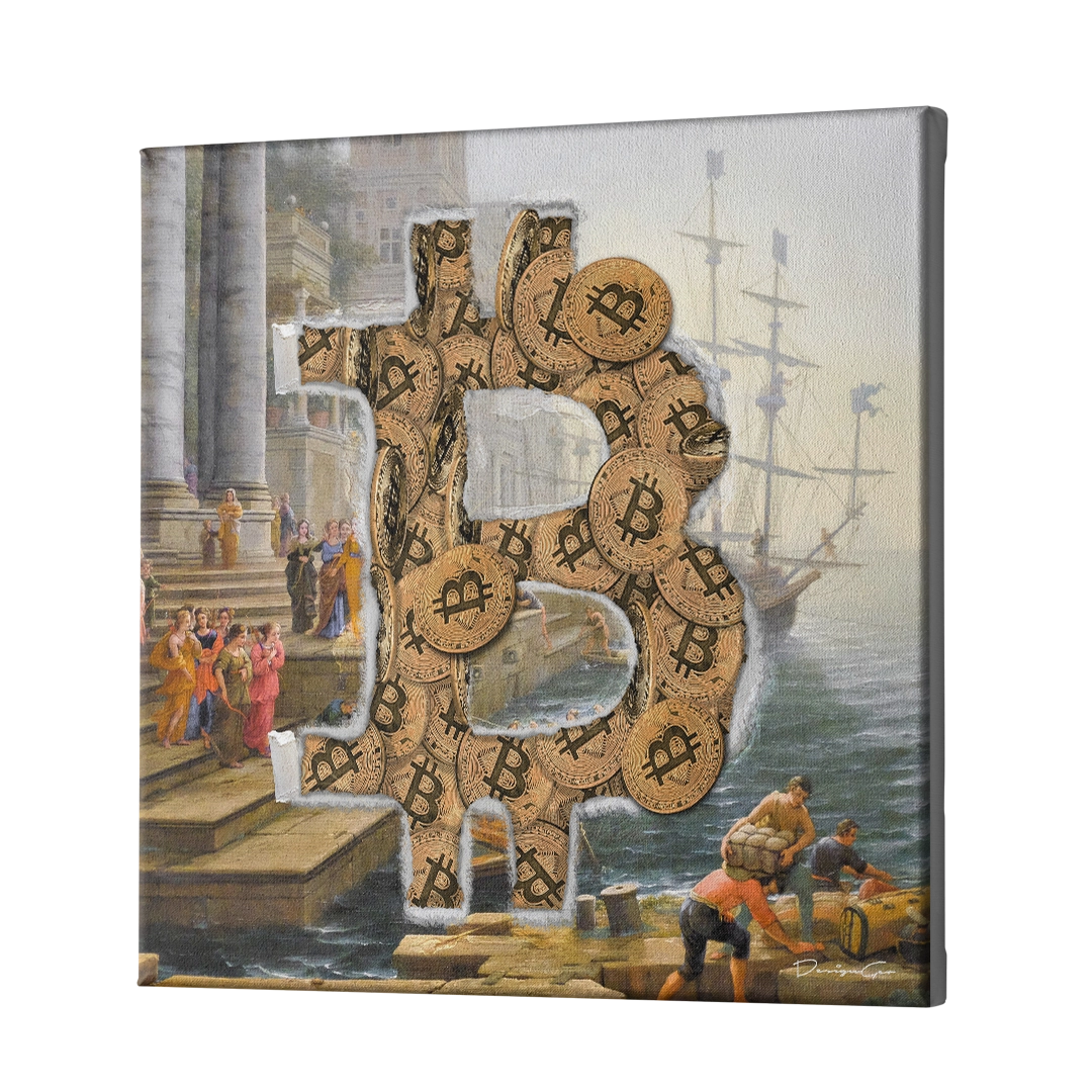 Old Bitcoins Canvas Wall Art