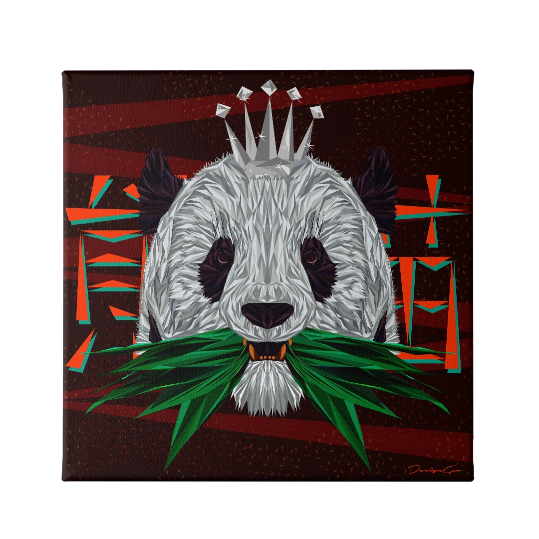 Panda King Canvas Wall Art