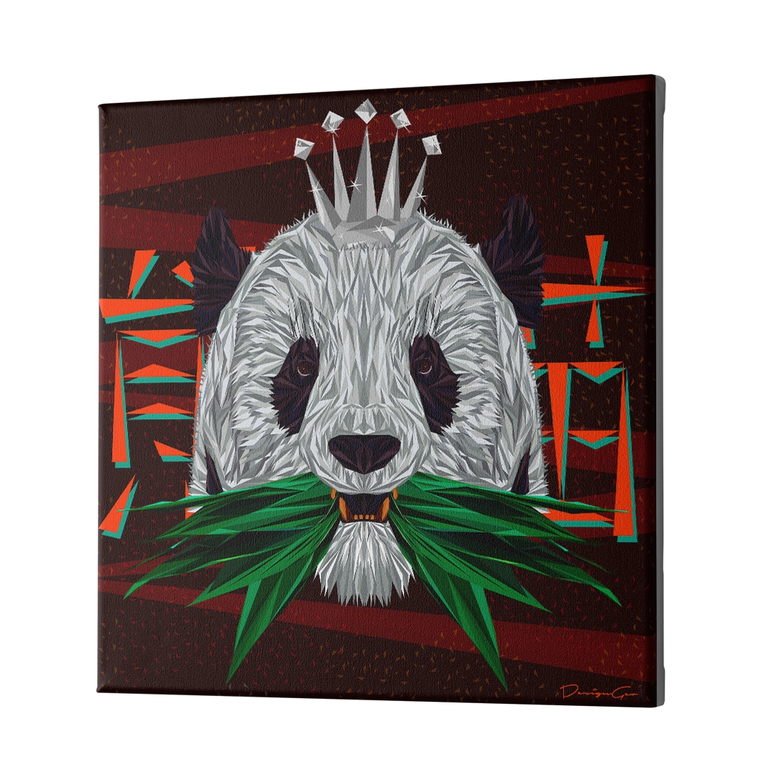 Panda King Canvas Wall Art
