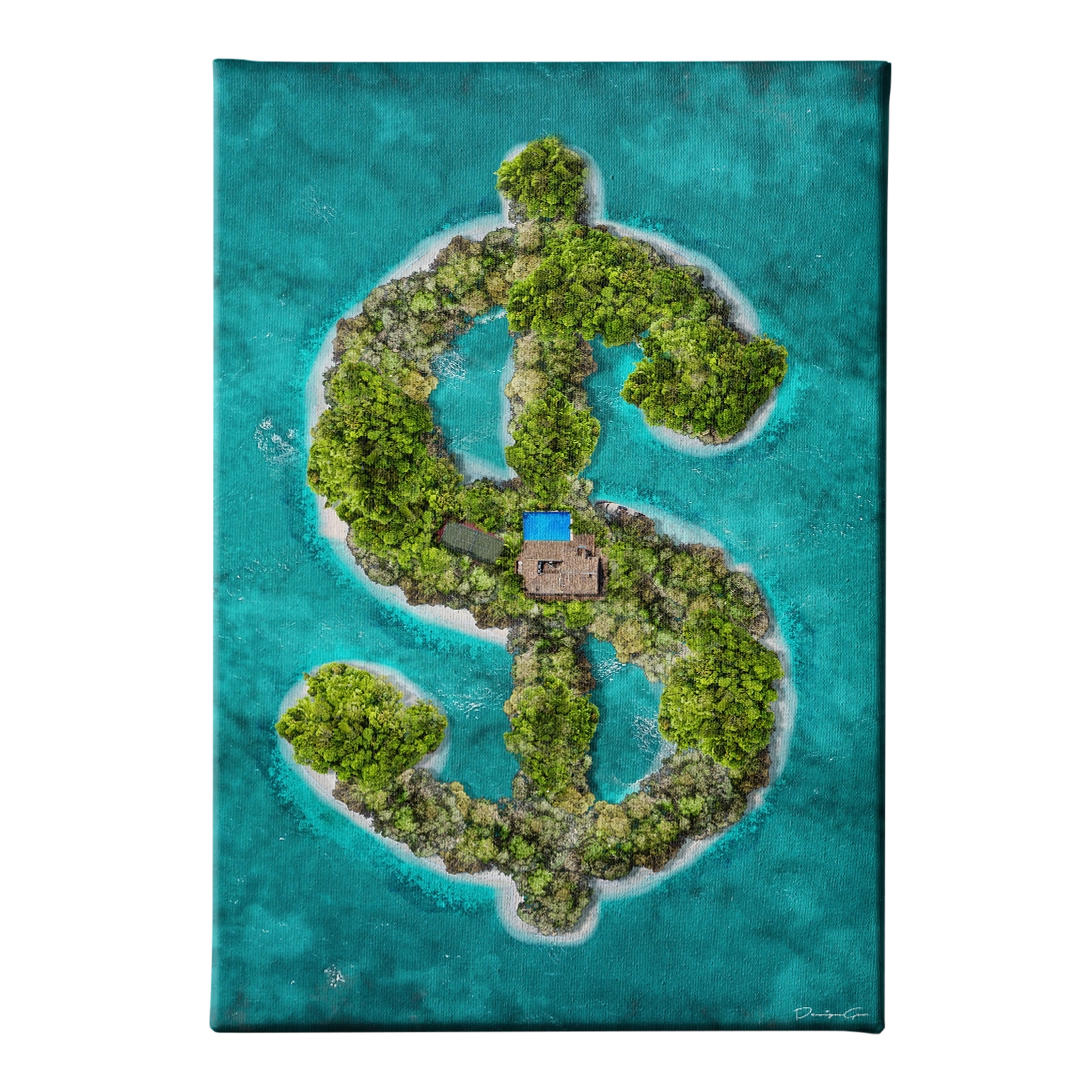 Private Island limited edition rectangular canvas print created by designgeo