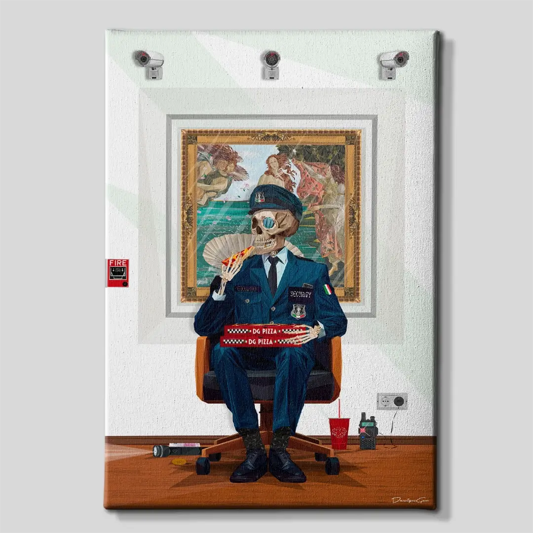 Private Security Slice of Pizza Art