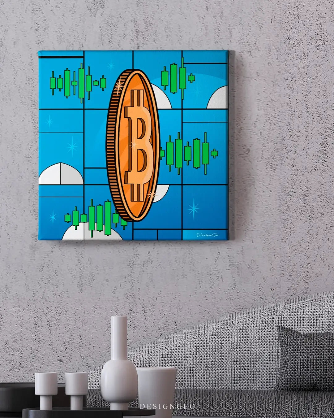 Satoshi Coin Canvas Wall Art