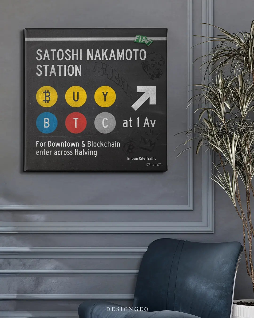 Satoshi Nakamoto Station Canvas Wall Art