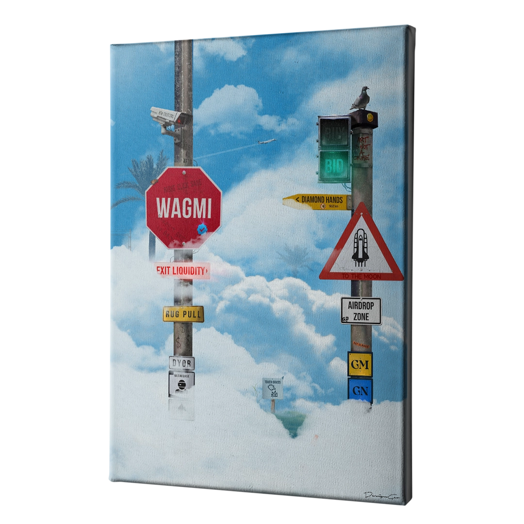 Signage limited edition rectangular canvas print created by designgeo