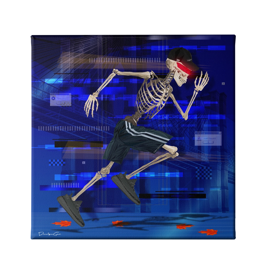 Skeleton Running Art