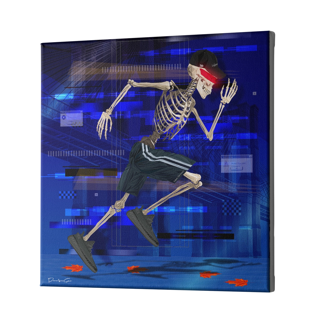 Skeleton Running Art