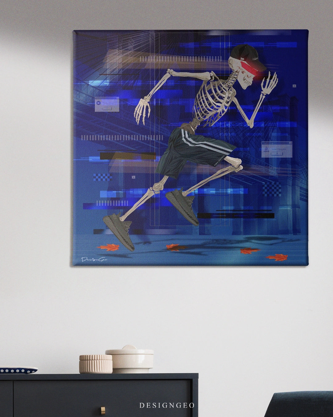 Skeleton Running Art