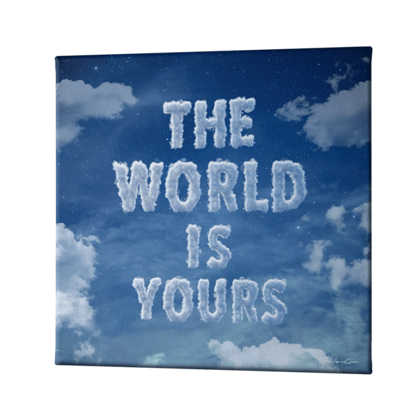 The World is Yours Clouds Art Square Canvas Print by DesignGeo