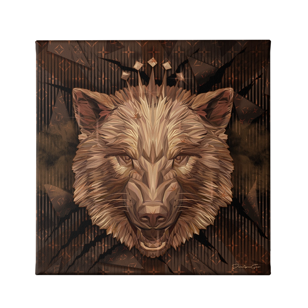 Wolf King Art Square Canvas Print by DesignGeo