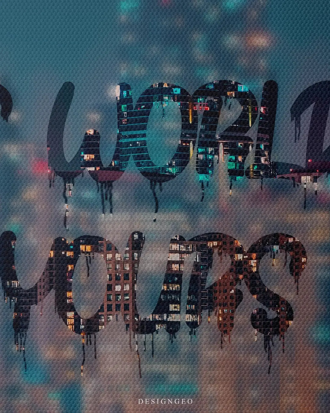 World Foggy Glass Canvas Wall Art