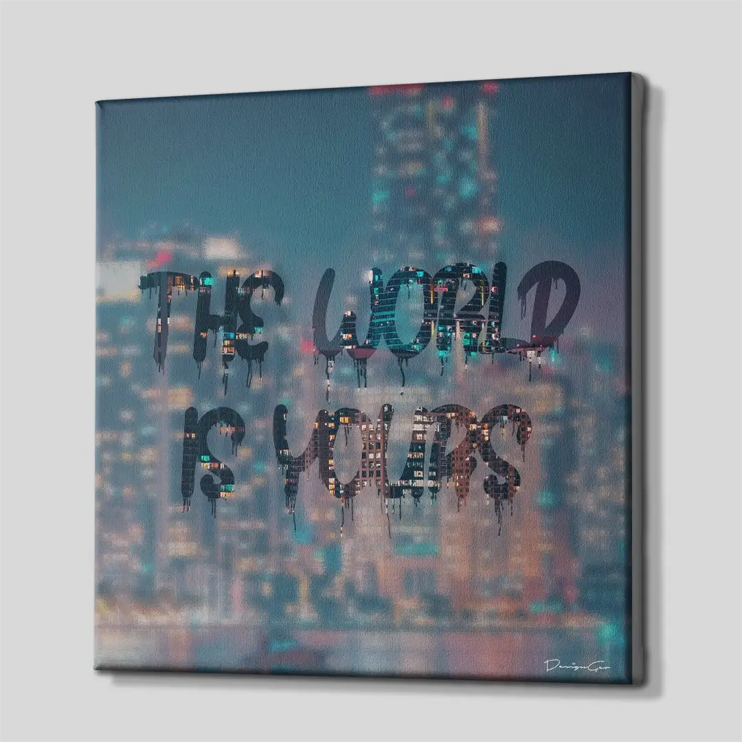 World Foggy Glass Canvas Wall Art