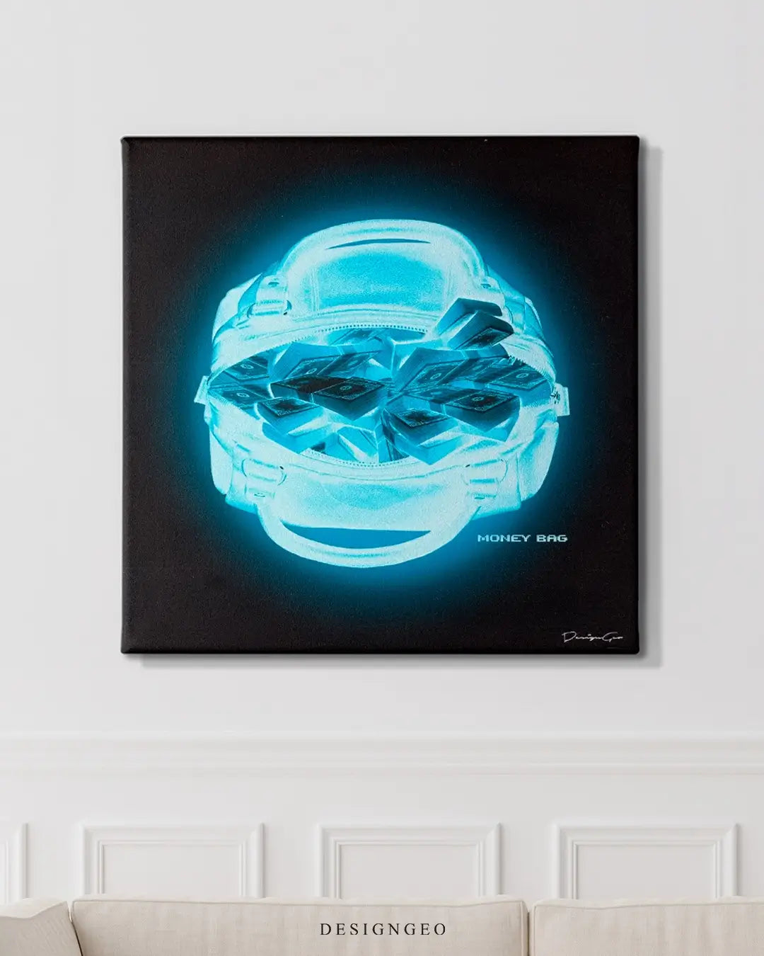 X Ray Money Bag Canvas Wall Art