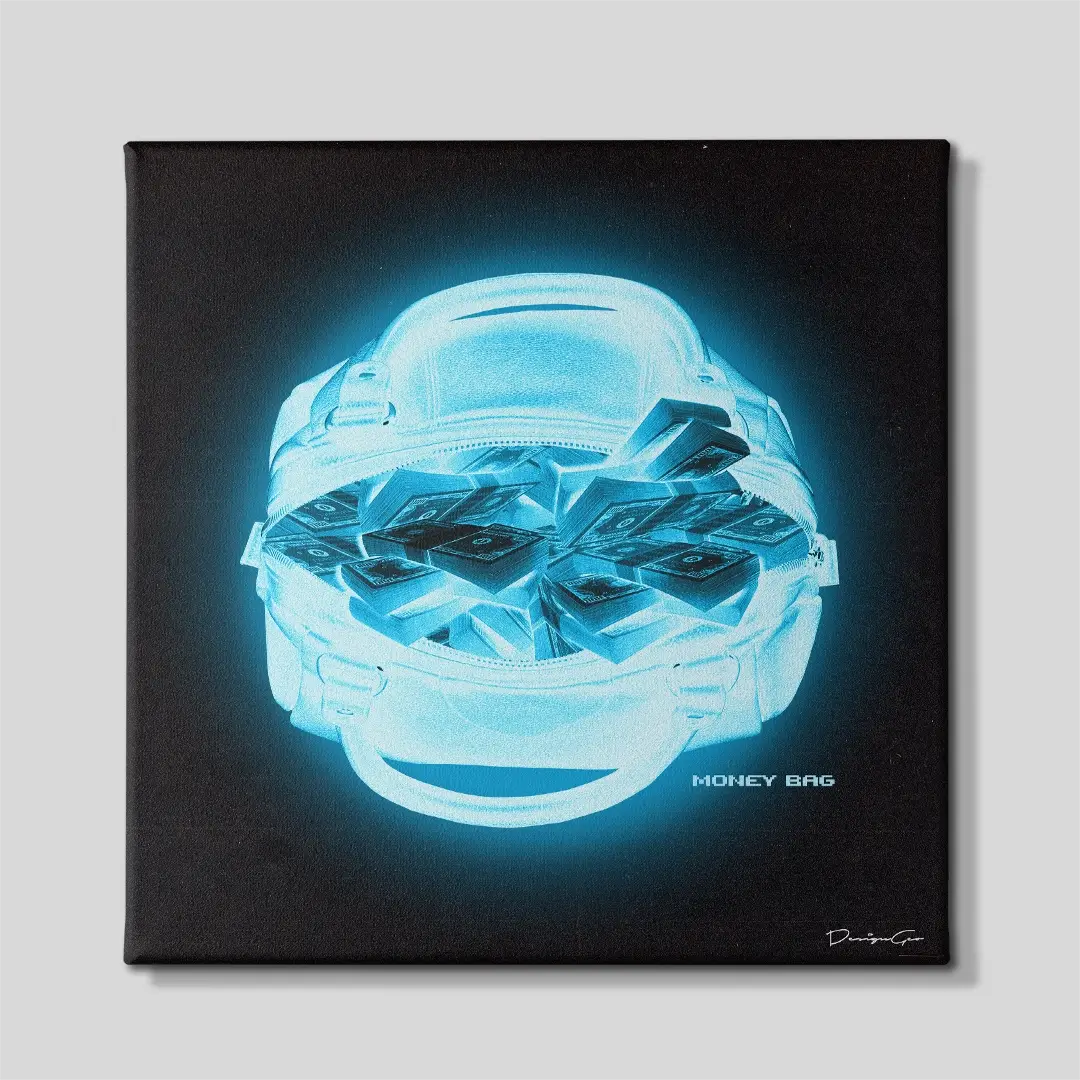 X Ray Money Bag Canvas Wall Art
