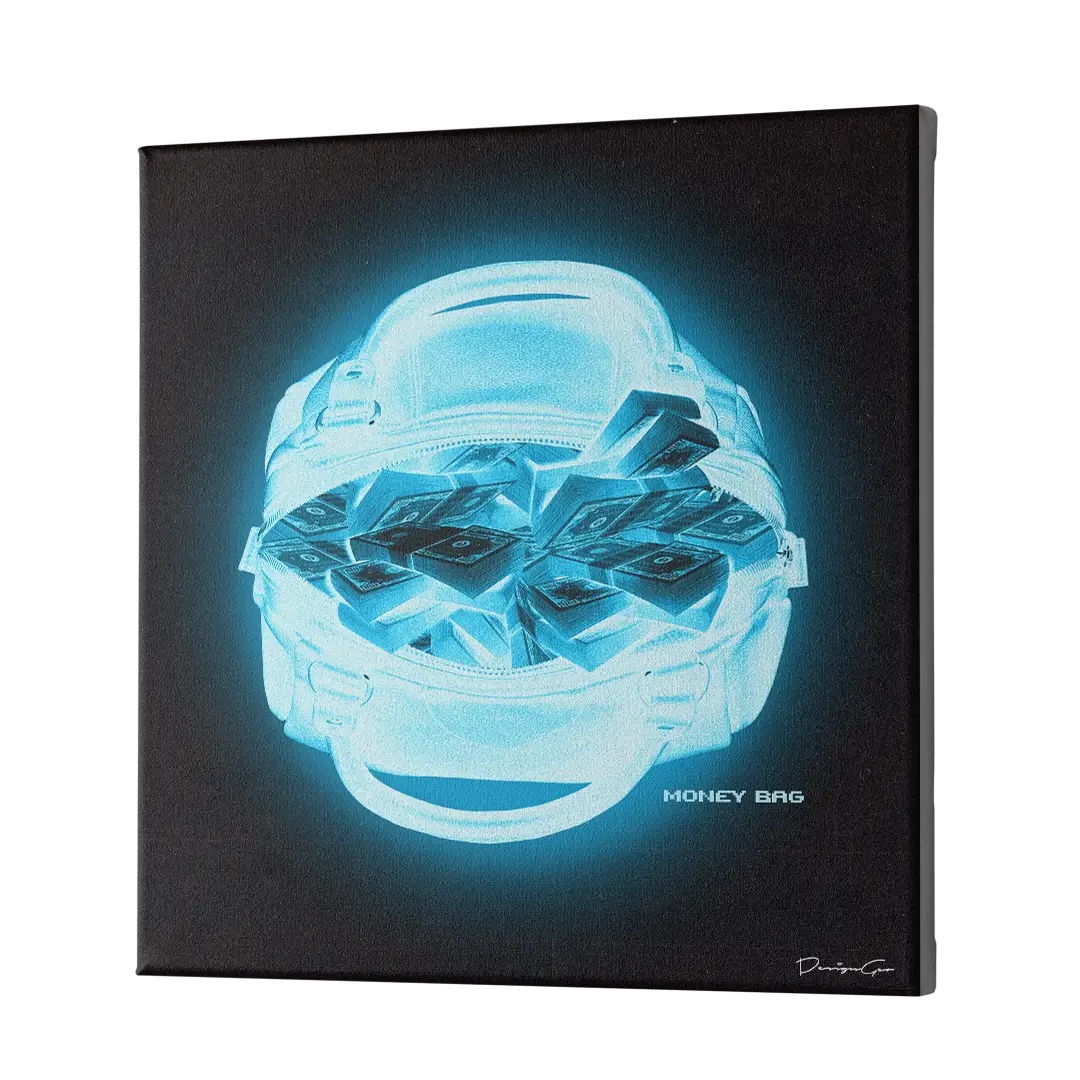 X Ray Money Bag Canvas Wall Art