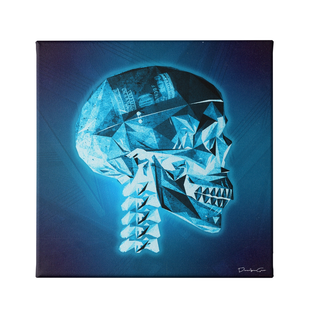 X-Ray Skull Canvas Wall Art
