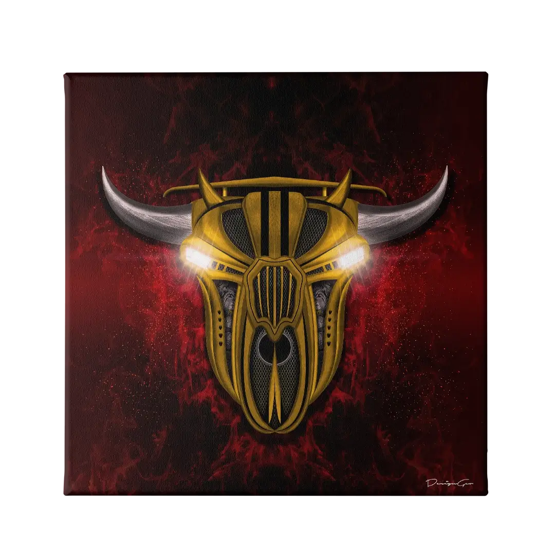 Yellow Bull Engine Canvas Wall Art