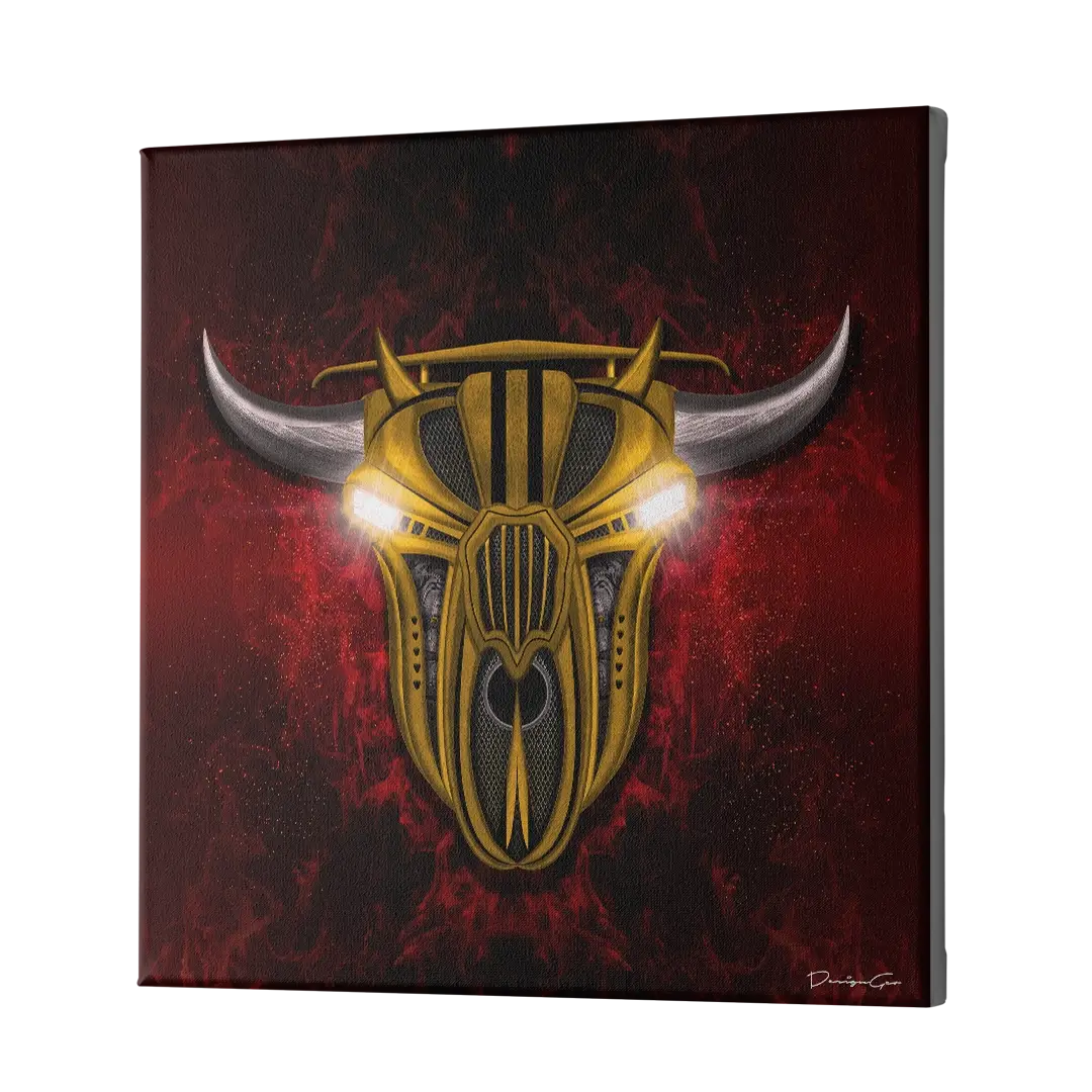 Yellow Bull Engine Canvas Wall Art