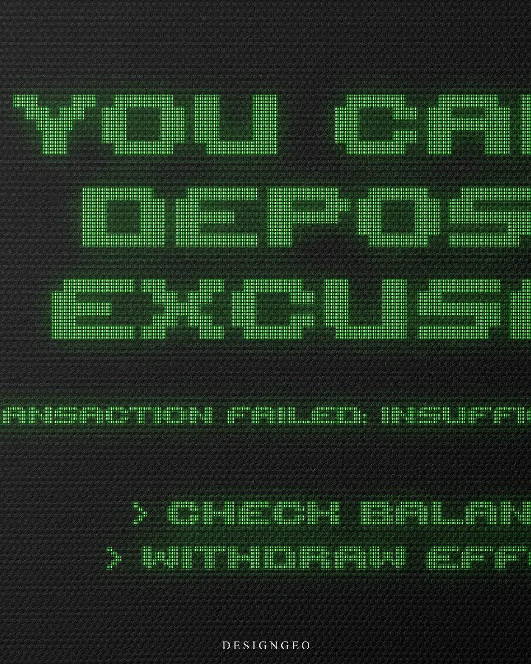 You Can't Deposit Excuses Canvas Wall Art